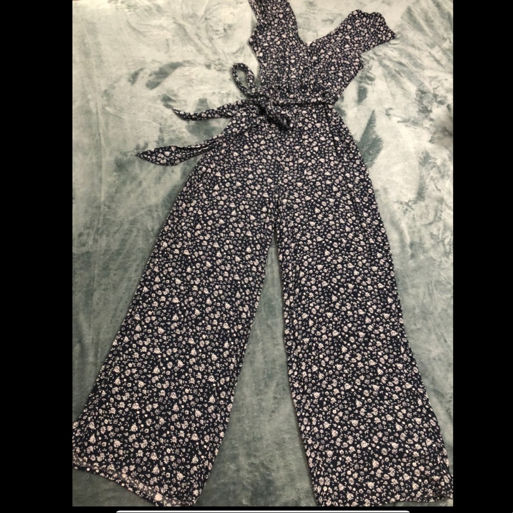 Flower Pattern Palazzo Jumpsuit